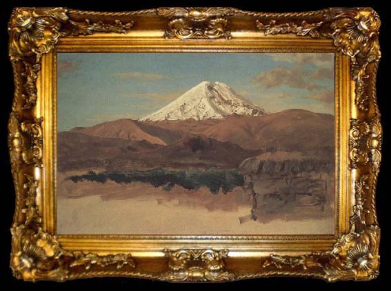 framed  Frederic E.Church Mount Chimborazo,Ecuador, ta009-2